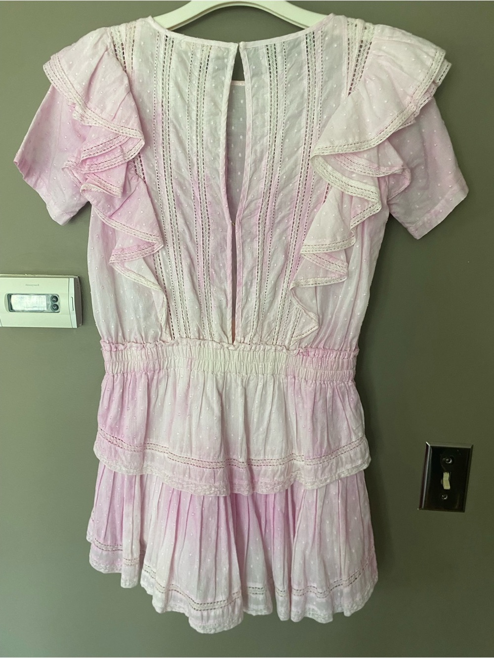 LOVESHACKFANCY 💖 Natasha Dress Island Peony Pink Hand Tie Dye Ruffle Coquette S - Picture 8 of 12